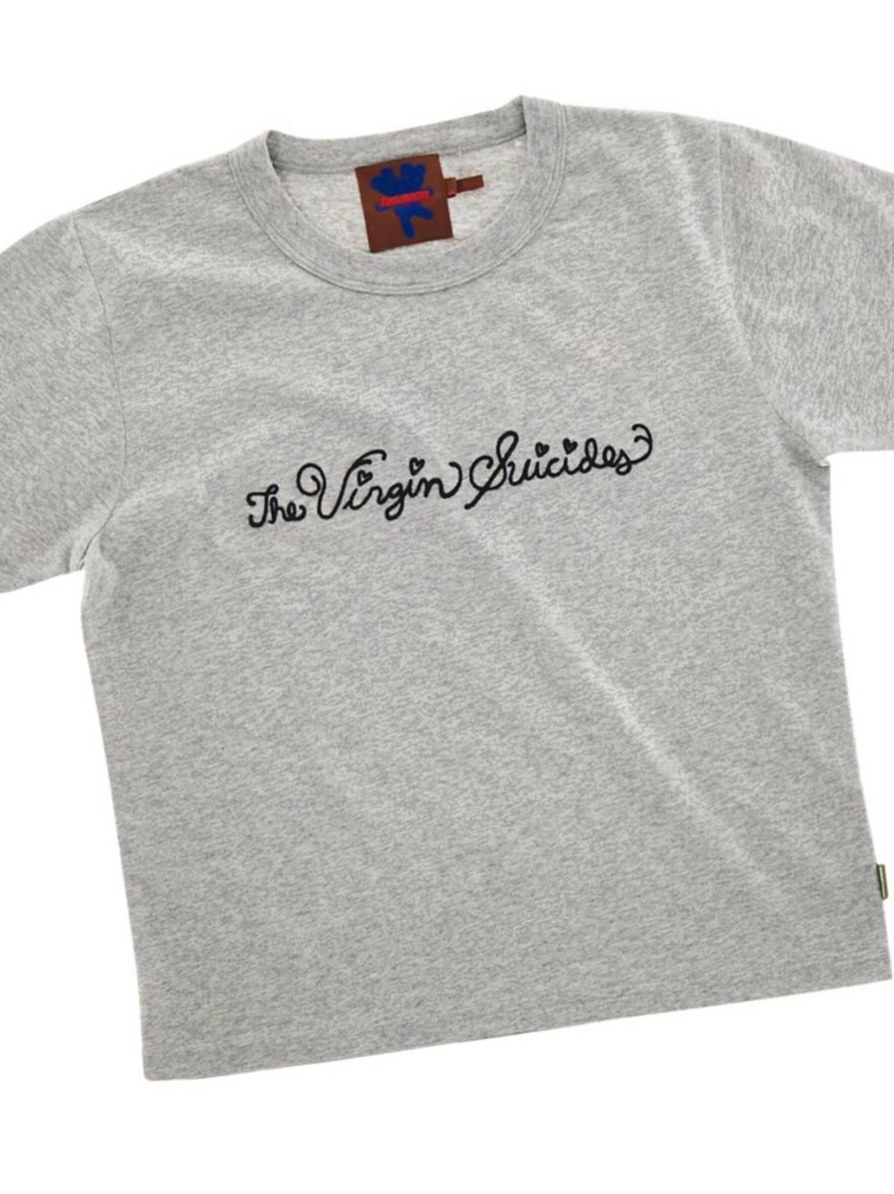 Marc Jacobs Gray Embroidered 'The Virgin Suicides' Crop Tee